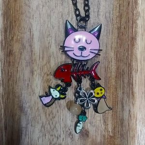 🐈‍⬛ Cute Cat Charm Necklace Pink